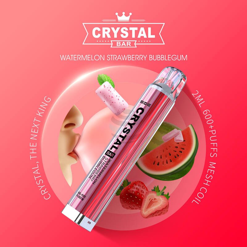 vape shots SKE Crystal Bar 600 Watermelon Strawberry Bubblegum