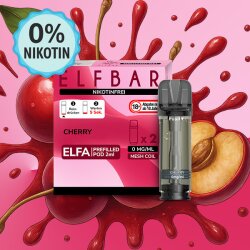 Elf Bar ELFA Pods Nikotinfrei - Prefilled Vape Pod - Cherry