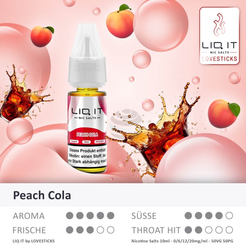 LIQ IT Peach Cola 10 ml | 020 mg Nikotinsalz