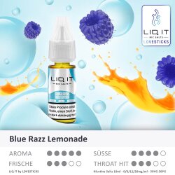 LIQ IT Liquid 10ml - Blue Razz Lemonade - 0mg/ml