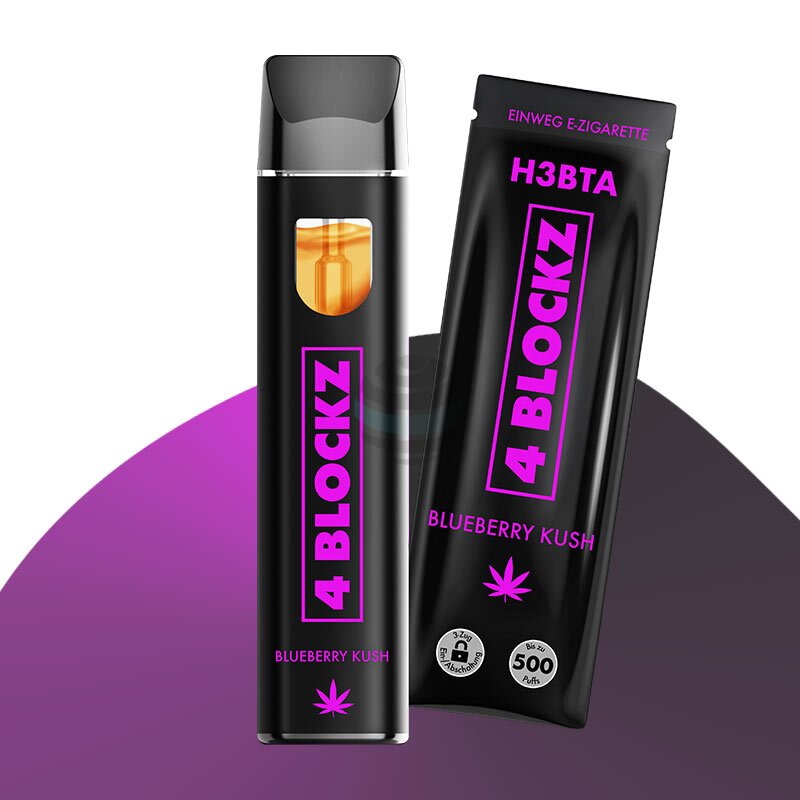 4 Blockz Vape H3BTA Blueberry Kush  1 ml Einweg-Vape, fruchtig & ent