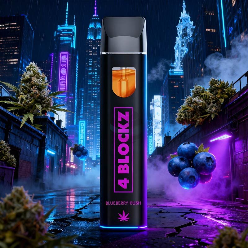 4 Blockz Vape H3BTA Blueberry Kush – 1 ml Einweg-Vape, fruchtig & ent