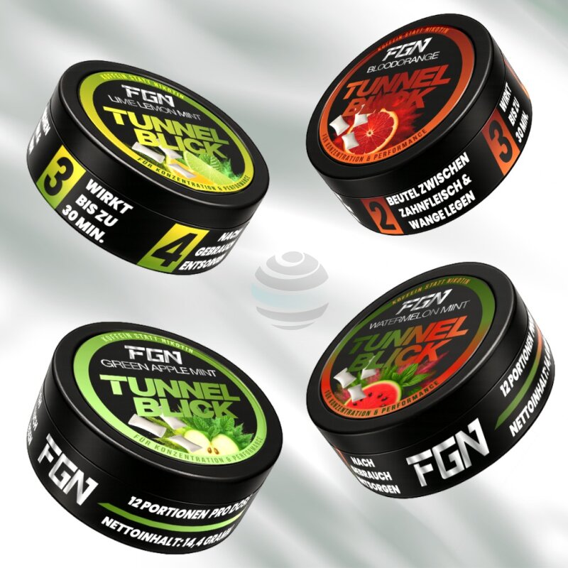 Tunnelblick Energy Pouches  4 Sorten nikotinfreie Koffein-Pouches