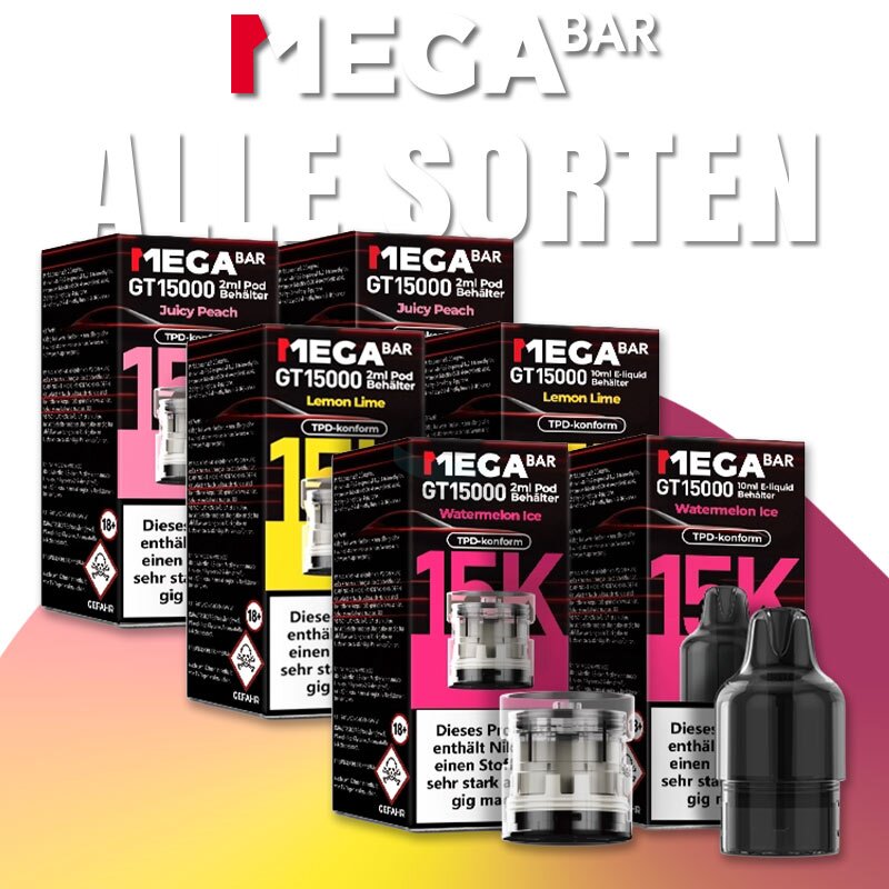 mega bar vape gt15000 MEGABAR GT15000 Pods kaufen – alle Sorten online